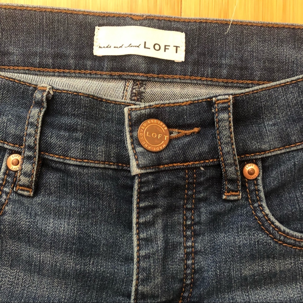 LOFT Let Down Hem pocket Skinny Jeans - Picture 3 of 6